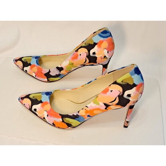 Nine West Ezra Floral Pumps Multicolor 3.75" Stiletto Heels Pointed Toe Size 8M - Picture 4 of 9